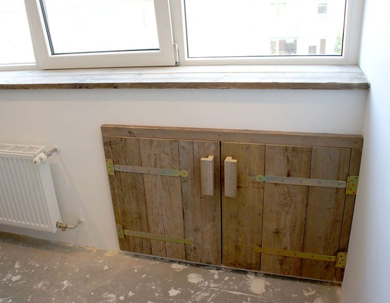 Steigerhouten<br> knieschotkast